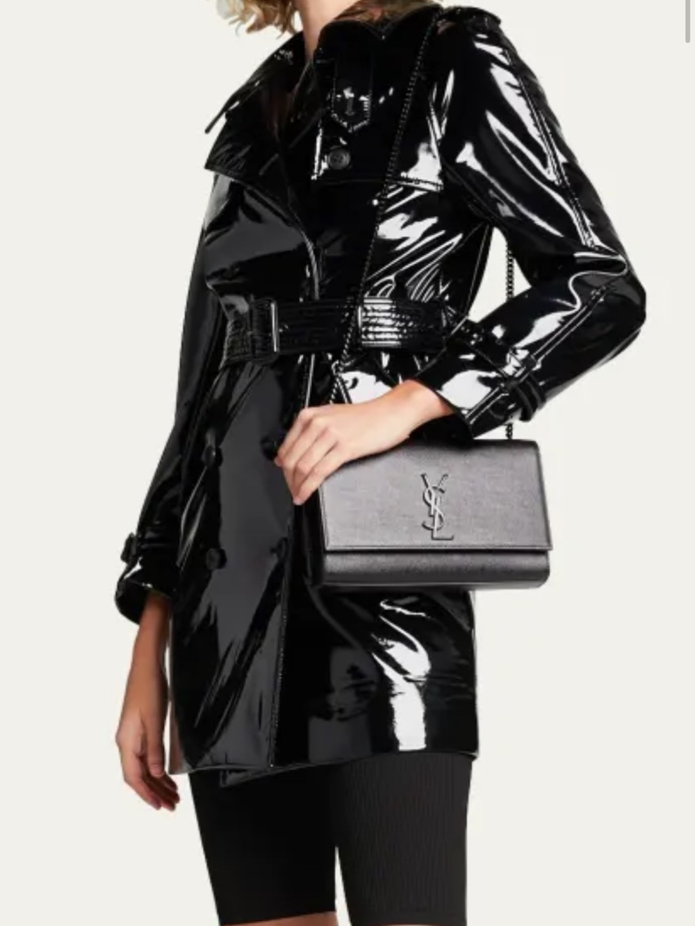 Saint Laurent Black Leather Kate Crossbody Medium - Picture 13 of 14